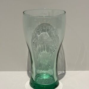 Coca-Cola Green Embossed Glass